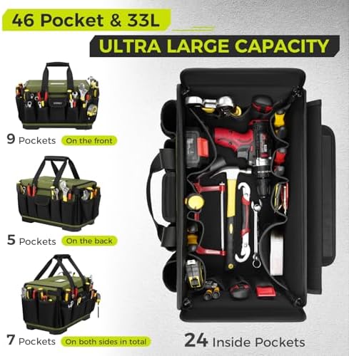 Heavy Duty Tool Bag 18-Inch, Tool Bags for men Toolbox Organizer Tote Gifts - Image 3