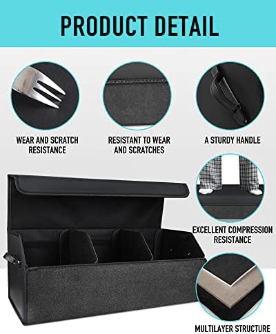 Fyzeoty Car Trunk Organizer for SUV and Sedan, Black, 29.5 inches - Image 4
