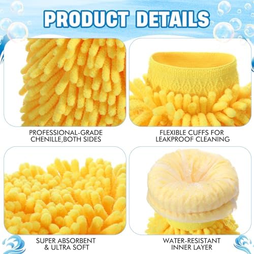 24 Pack Car Wash Mitts Bulk Microfiber Wash Mitts, 4 Colors - Image 3
