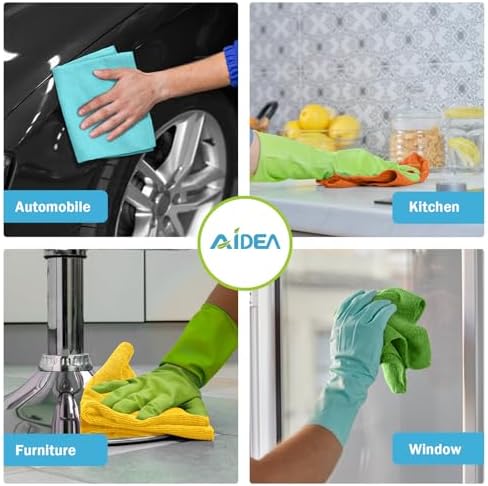 AIDEA Microfiber Cleaning Cloth, 500PK, Soft Absorbent Rags, Shop Towels, Microfiber Towels for Cars, Kitchen Towels, Dusting Cloth for Home, Window, Cleaning Supplies, 12"×12" - Image 3