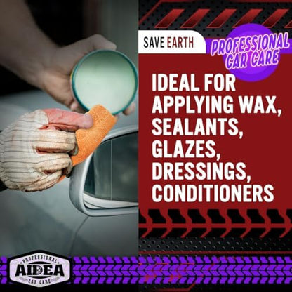 AIDEA Microfiber Applicator Pads-8 Pack, Car Wash Sponge, Orange - Image 2