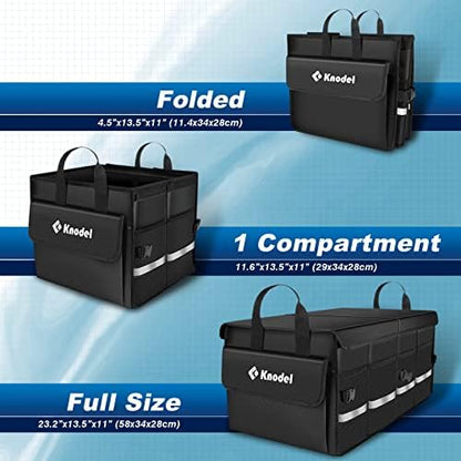 K KNODEL Trunk Organizer with Lid for Car, SUV, and Truck (Medium, Black) - Image 2