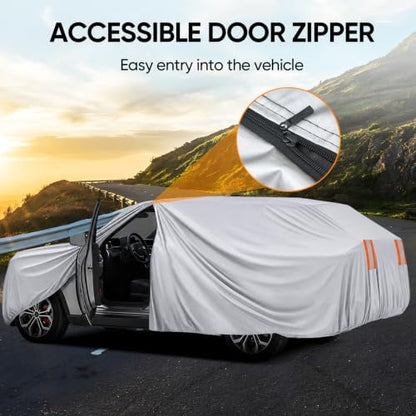 SUV Car Cover Waterproof All Weather - Outdoor Full Car Cover for Automobiles Snow Rain Sun UV Dust Protection Scratch Universal Fit SUV Up to 190" - Image 3
