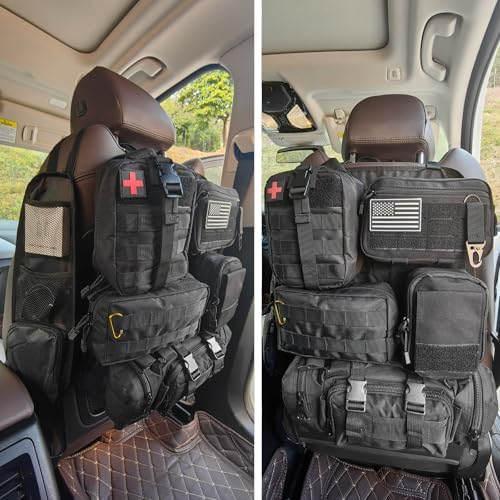 7 PACK Tactical Seat back organizer Truck organizer With 6 Detachable Pouches Universal For Car Truck Ford Jeep Military-Grade Heavier Panels With Multi-functional Packs (7-PACK-Upgrade) by AIAUTOAIEVAutoPart