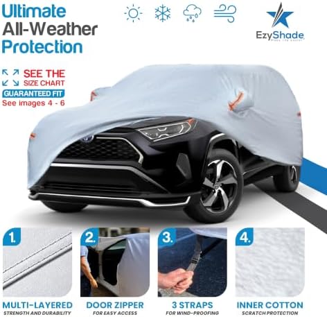 EzyShade SUV Car Cover Waterproof All Weather. See Size-Chart. Size S4 - Image 2