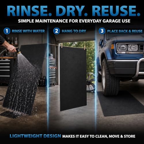 31'' x 36'' Garage Floor Mat, Absorbent Garage Mat for Oil Spills, Garage Floor Mats for Under Car & Motorcycle, Reusable Leakproof Garage Carpet with PE Backing for Driveway Drips and Stains - Image 6