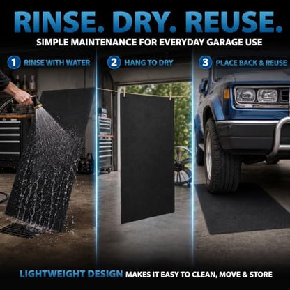31'' x 36'' Garage Floor Mat, Absorbent Garage Mat for Oil Spills, Garage Floor Mats for Under Car & Motorcycle, Reusable Leakproof Garage Carpet with PE Backing for Driveway Drips and Stains - Image 6