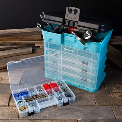 Stalwart Small Parts Organizer Box, Light Blue, 10-Inch - Image 4
