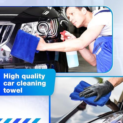Nuenen Car Microfiber Clean Cloths, Blue, 16 x 16 Inch, 140 Pcs - Image 3