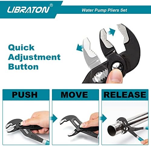 LIBRATON Water Pump Pliers, Groove Joint Pliers Set, Plumbing Pliers - Image 2