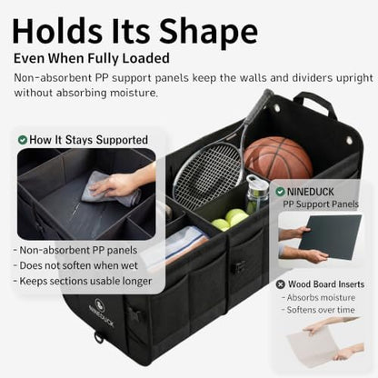 1680D 114L Extra-Large Collapsible Car Trunk Organizer with Lid - Image 3