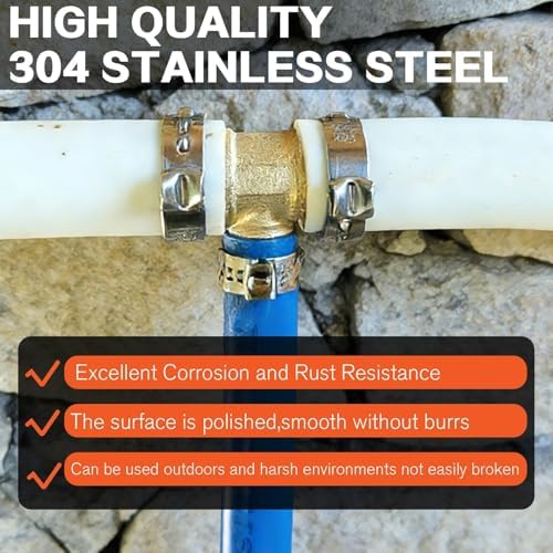 560PCS 304 Stainless Steel Single Ear Stepless Hose Clamps Assortment Kit - Image 4