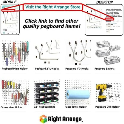 Pegboard Bins - 3 Pack Black Large - Hooks to Any Peg Board - Organize Hardware, Accessories, Attachments, Workbench, Garage Storage, Craft Room, Tool Shed, Hobby Supplies, Small Parts - Image 7