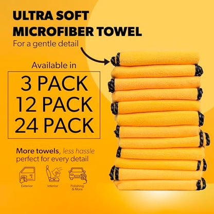 Chemical Guys, Professional Microfiber Towels, 16 x 16 in, Gold, 12 Pack - Image 2