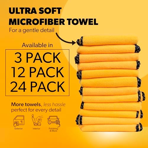 Chemical Guys, Professional Microfiber Towels, 16 x 16 in, Gold, 24 Pack - Image 2