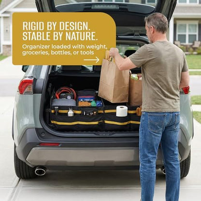 Zioliny Car Trunk Organizer for SUV Large Trunk Storage with Removable Dividers, Heavy Duty Oxford Cargo Holder, Non-Slip Base, Collapsible Storage Box for SUV, Sedan, Truck - Image 2