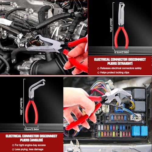 38-Piece Automotive Hose Clamp Pliers Set & Fuel Line Disconnect Tool Kit with Electrical Connector Disconnect Pliers, Terminal Pin Removal Tools, Hose Removal Pliers, Pinch-Off Clamps & Toolbox - Image 6