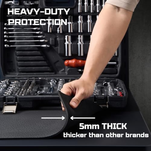 ONREVA Workbench Mat 24X48 Inches, EVA Rubber Work Mat, Protect Your Work Bench Top, Heavy Duty Pad for Tool Box Top, Table, Tool Station, Rolling Cabinet Cart Cover Liner Matt, 48"X24" 5mm Thick - Image 4