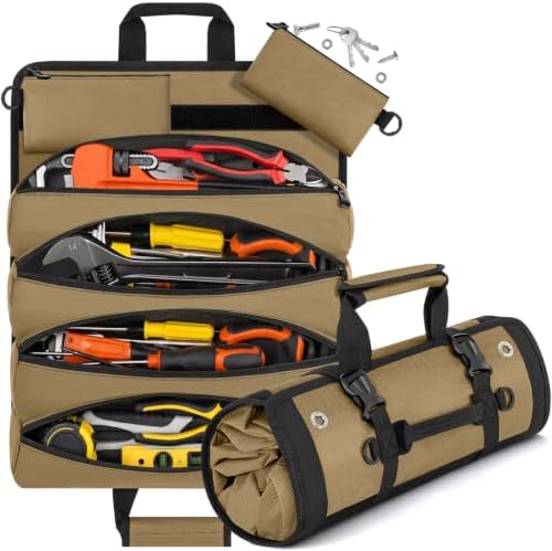 ANILD 15.5 Inch Extra Long Tool Bag Roll Up, Roll Up Tool Bag Organizer by ANILD