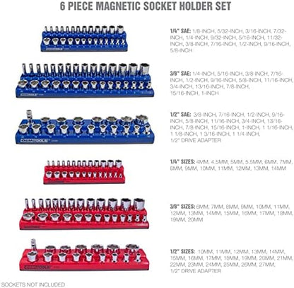 OEMTOOLS 6-Pc Metric & SAE Magnetic Socket Tray Set Holds 143 Sockets - Image 2