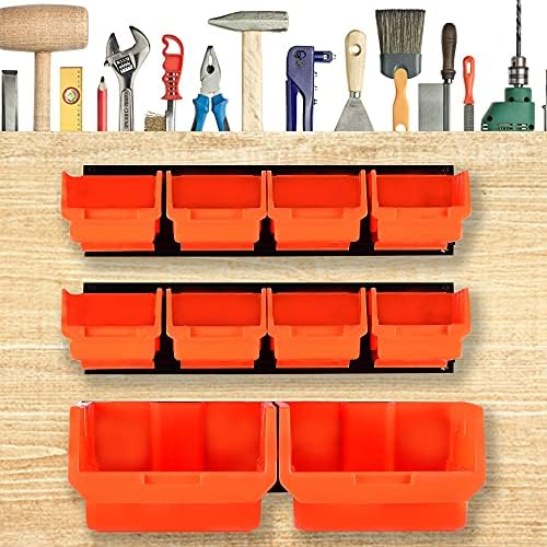 Wallmaster 10-Bin Wall Mounted Plastic Storage Bins Hanging Organizer Bins - Image 6