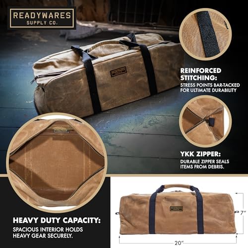 Readywares 20" Utility Bag | Waxed Canvas Large Heavy Duty Tool Bag - Image 2