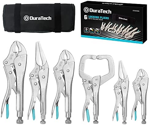 DURATECH 6PCS Locking Pliers, Long Nose Jaw and C-Clamp Vice Grip Pliers by DURATECH