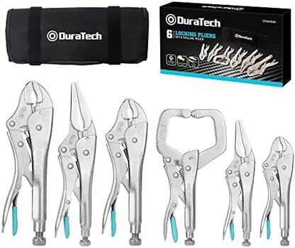 DURATECH 6PCS Locking Pliers, Long Nose Jaw and C-Clamp Vice Grip Pliers by DURATECH