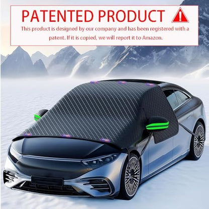 Windshield Snow Cover, Car Windshield Cover for Ice and Snow, Automotive Large Magnetic Windshield Frost Cover with Side Window and Mirror Protector in Winter, Suitable for Most Vehicle,Sedan,SUV - Image 4