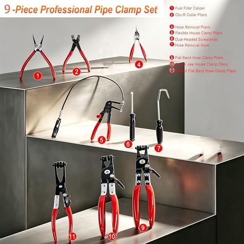 9PCS Hose Clamp Pliers Set,Hose Clamp tool kit - Image 6