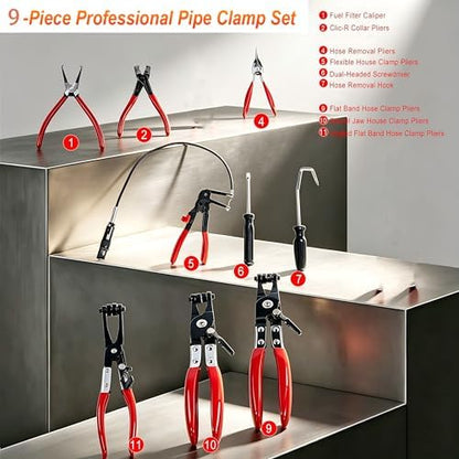 9PCS Hose Clamp Pliers Set,Hose Clamp tool kit - Image 6