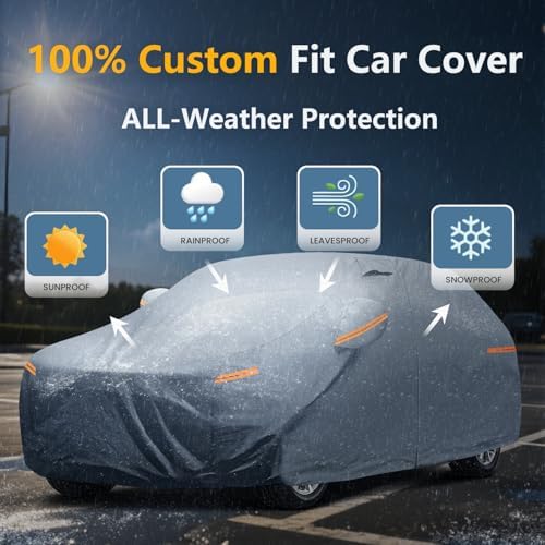 Waterproof ES ES300 ES330 ES350 ES300h(2012-2026) Car Cover with Breathable Vents, [Upgrade] Premium Covers with Cotton Liner and Zipper Door,Sun Rain Snow Dust Uv Protection. - Image 3
