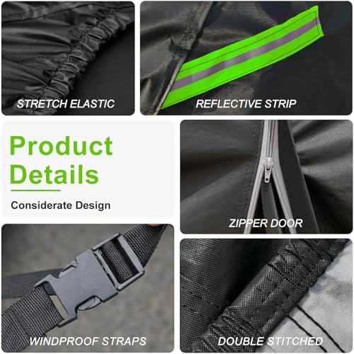 KouKou Waterproof Car Cover All Weather, Fits 185-193 inch - Image 3