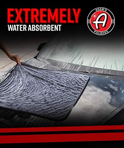 Adam's Polishes Jumbo Plush Drying Towel 33 x 29 inches 1500 GSM - Absorbent Microfiber (1 Pack), White - Image 3