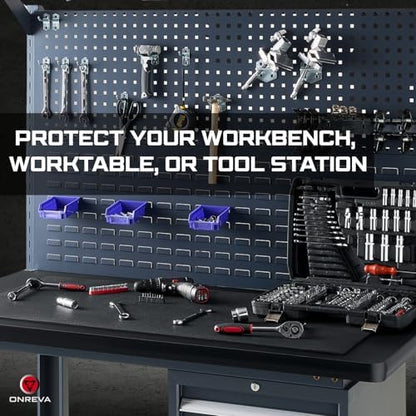 ONREVA Workbench Mat 24X48 Inches, EVA Rubber Work Mat, Protect Your Work Bench Top, Heavy Duty Pad for Tool Box Top, Table, Tool Station, Rolling Cabinet Cart Cover Liner Matt, 48"X24" 5mm Thick - Image 3