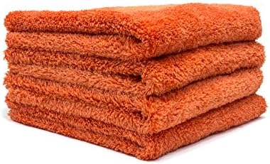 Autofiber Korean Plush Premium Edgeless Microfiber Detailing Towels (16"x16") 4-Pack (Orange) - Image 2