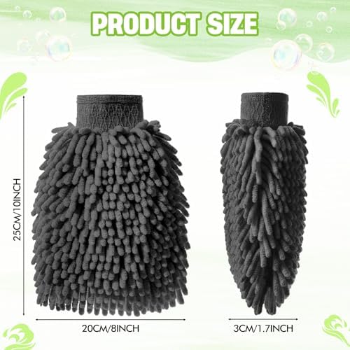 24 Pack Car Wash Mitts Bulk Microfiber Wash Mitts, Grey - Image 2
