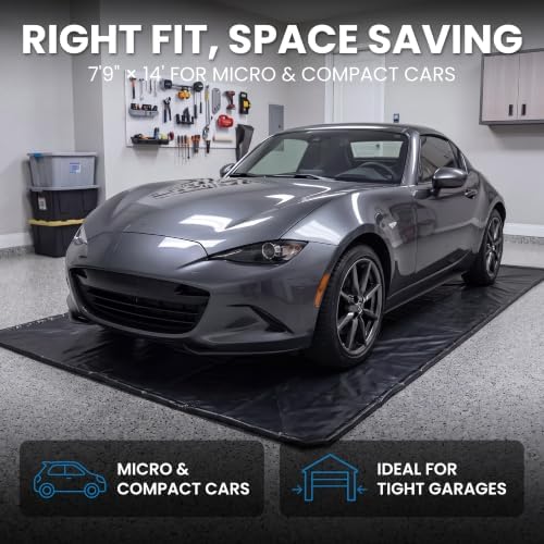 7'9" x 14' Garage Floor Mat, 610GSM PVC Containment Mat for Cars - Image 3