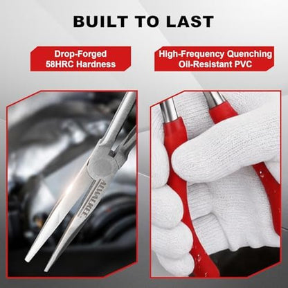 9-Piece 11" Long Reach Needle Nose Pliers Set - Image 5