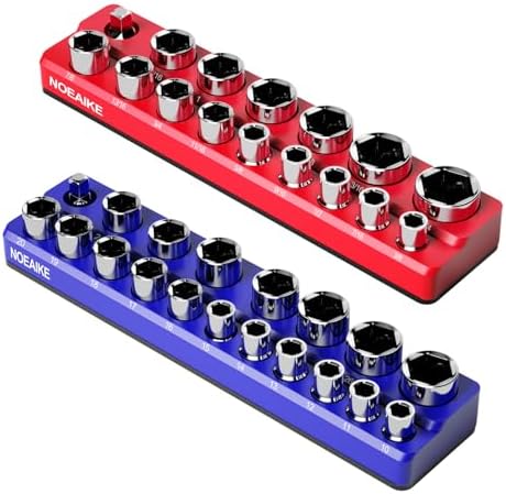 2-Pack 1/2 Inch Magnetic Socket Organizer Metric &SAE by NOEAIKE