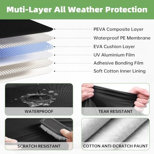 Car Cover for Corvette C7 Stingray/Z51/Z06 (2014-2019), Outdoor Cover Waterproof All Weather with Zipper Door, Heavy Duty Full Car Cover with Soft Cotton Lining,for Sun, Dust,Rain & Snow Protection. - Image 4