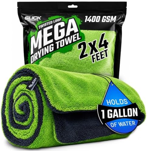 Slick Products Mega Car Drying Towel - 1400 GSM Twisted Loop Microfiber by SlickProducts