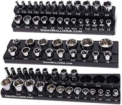 Magnetic SAE Standard Socket Holder Set Black by OmniWall