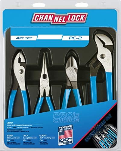 Channellock PC-2 Pro's Choice Plier Kit with Bonus Tool Tray for convenient storage,4-Piece 9-1/2 Inch Tongue&Groove,8-Inch Duty Slip Joint,8-Inch Long Noseand 7-Inch High Leverage Diagonal Cutter - Image 5