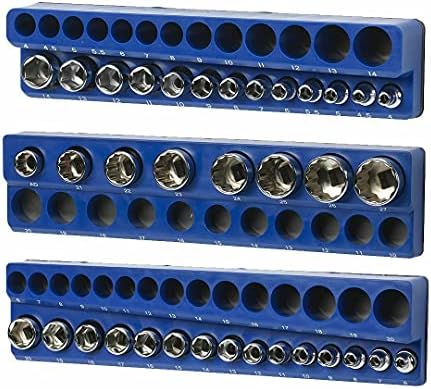 Magnetic Metric Socket Holder Mold Set For Socket Wrenches Blue - Image 2