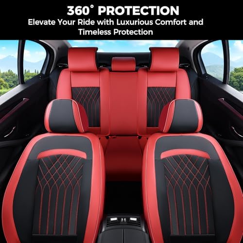 FLORICH Car Seat Covers Front Seat, Leather Seat Covers for Cars, Car Seat Protector Waterproof, Universal Automotive Seat Covers, Front Car Seat Cover Fit for Most Sedans SUV Pick-up Truck - Image 5