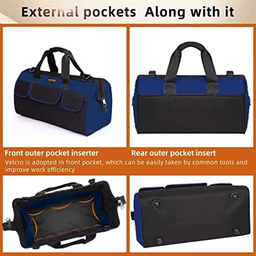 FASTECH 20 Inch Heavy Duty Tools Bag with Wide Mouth for Tool Storage, Carrier and Organizer,Tote Bag for Men/Women, Wide Mouth Tool Bags With Inside Pockets (20 Inch) - Image 2
