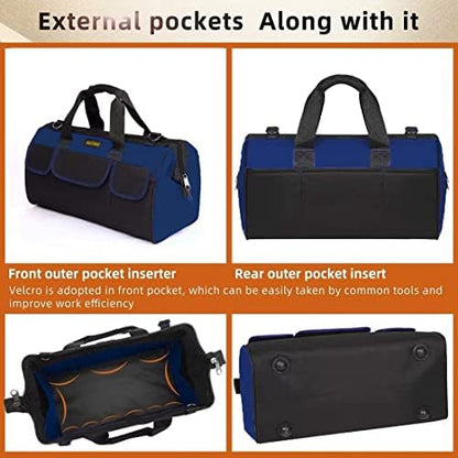FASTECH 20 Inch Heavy Duty Tools Bag with Wide Mouth for Tool Storage, Carrier and Organizer,Tote Bag for Men/Women, Wide Mouth Tool Bags With Inside Pockets (20 Inch) - Image 2