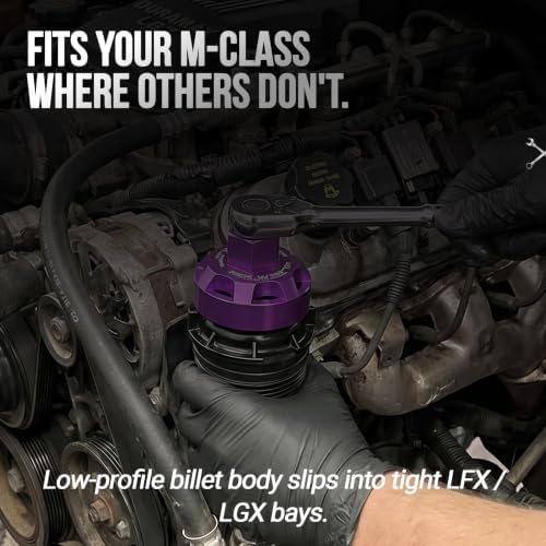 2 Stage 64mm Oil Filter Wrench | 25Nm Torque Limiting & 3/8 Drive Socket | 6061-T6 Billet Aluminum Purple Tool | For Toyota, Lexus and Scion 64mm 14 Flute Cartridge Caps - Image 4