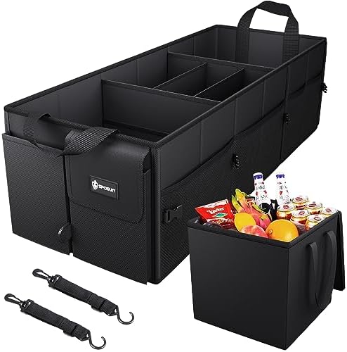 Sposuit Large Trunk Organizer with Cooler - 98L Collapsible Car Storage by Sposuit